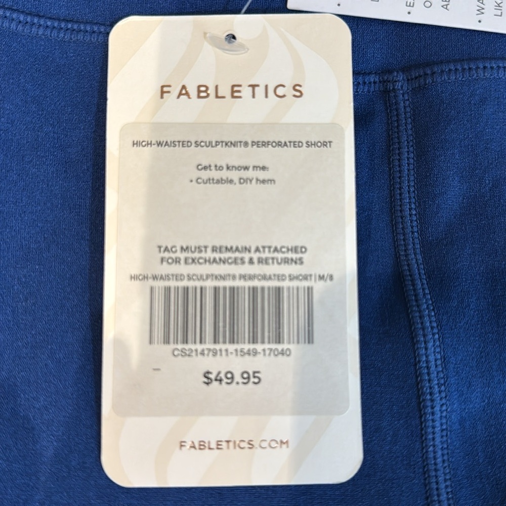 Blue High-Waisted Perforated Shorts - Picture 2 of 2